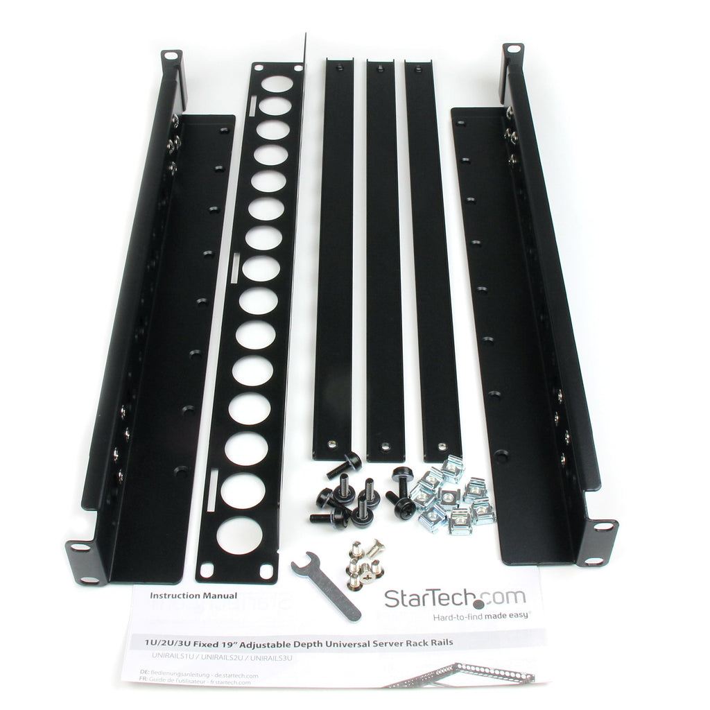 StarTech.com Rails pour Rack Serveur Universels 1U, Montage Rack 19 pouces Ajustables