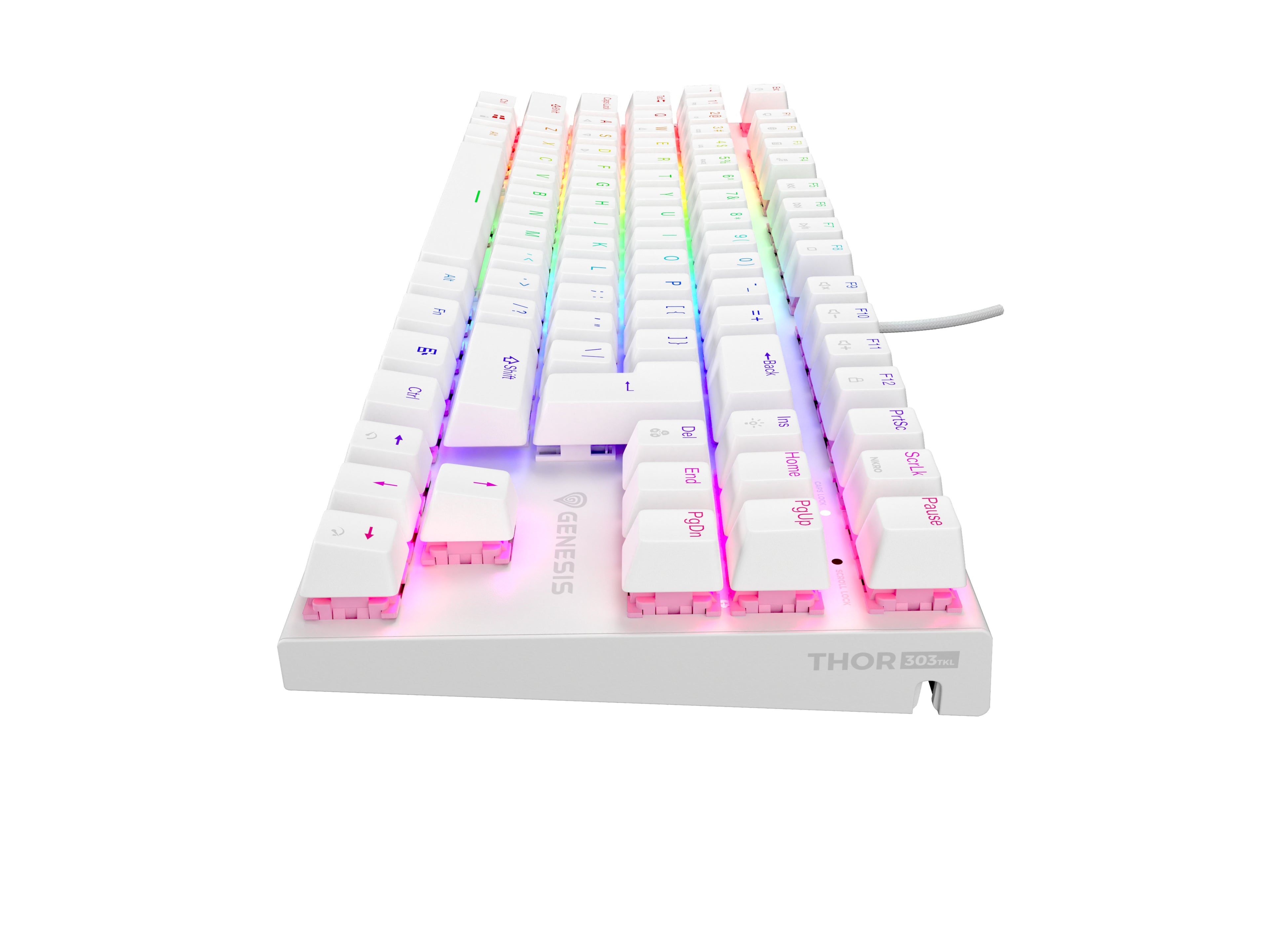 GENESIS Thor 303 TKL clavier Gaming USB QWERTY US International Blanc
