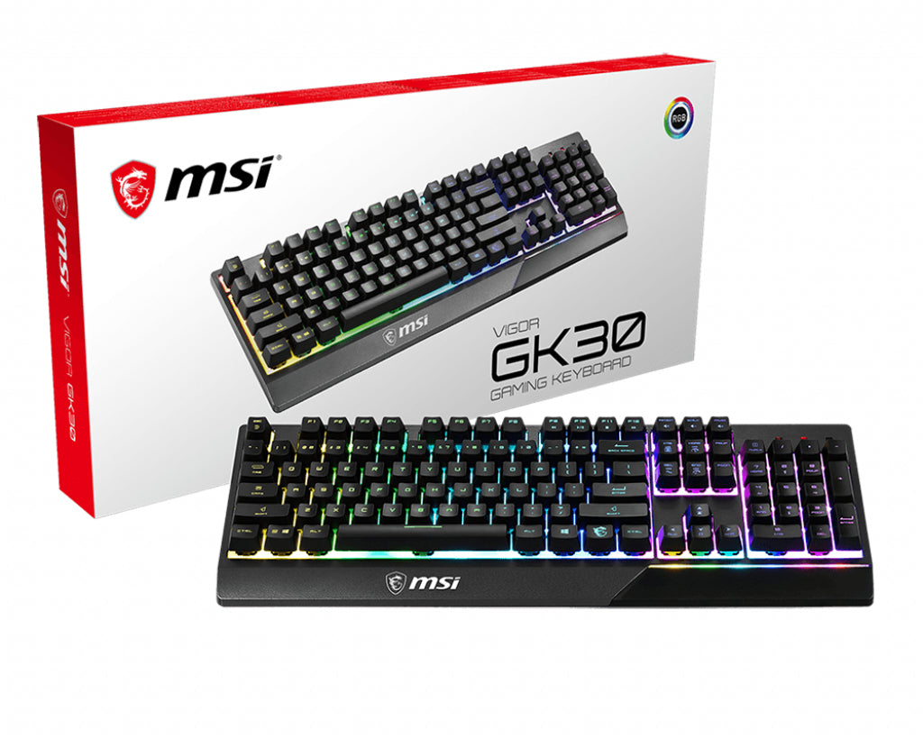 MSI Vigor GK30 clavier Gaming USB QWERTY US International Noir