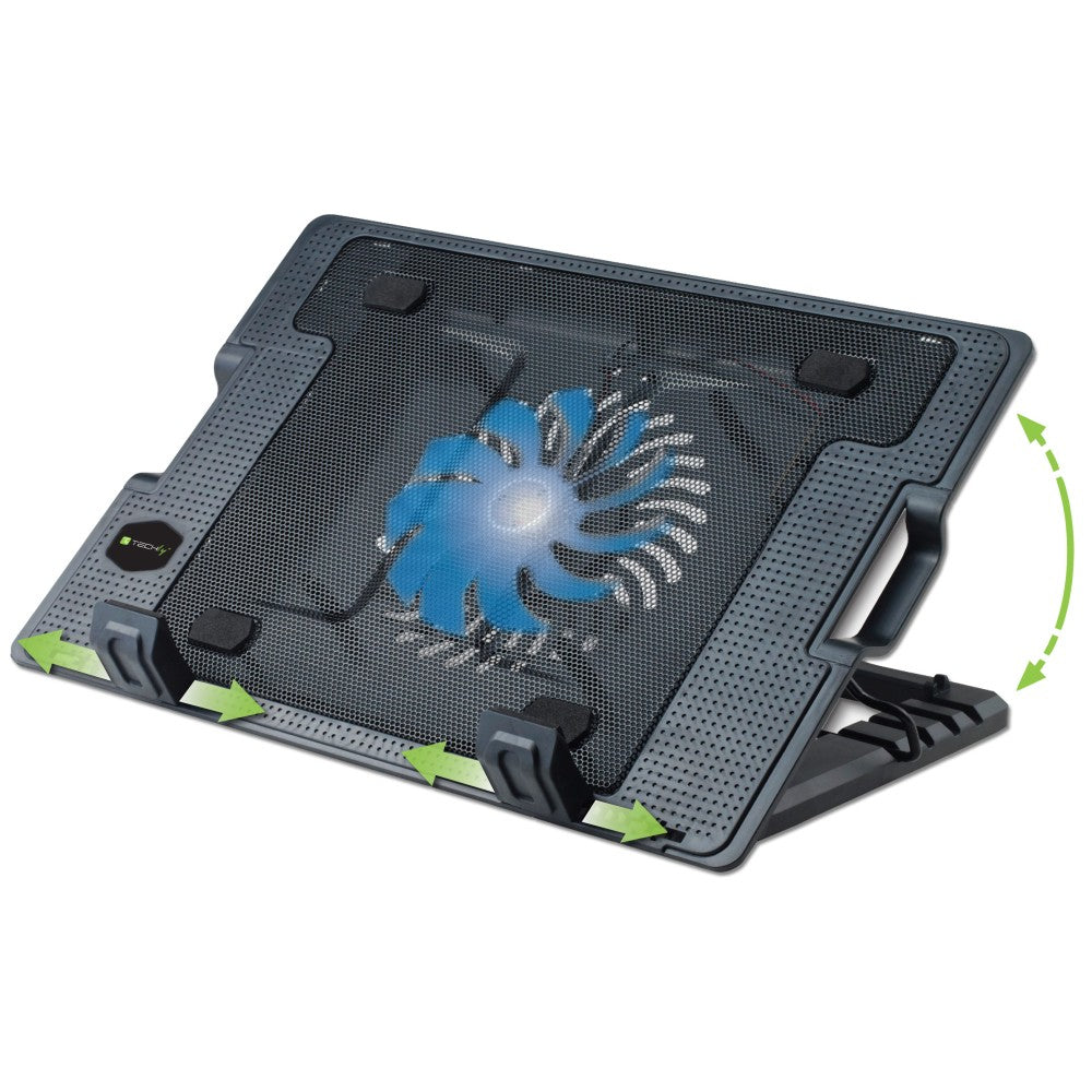 Techly ICOOL-CP12TY système de refroidissement pour ordinateurs portables 43,9 cm (17.3") 1400 tr/min Noir