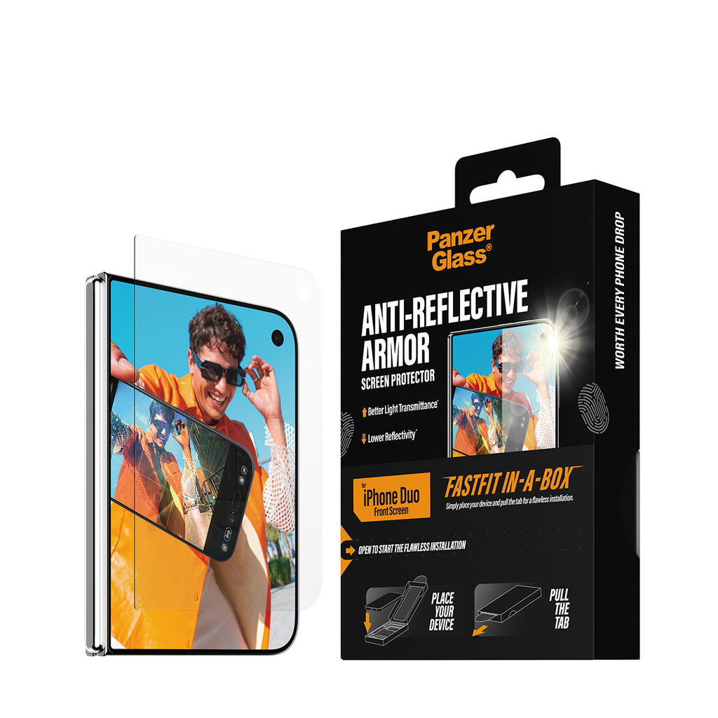 PanzerGlass ® Anti-reflective Armor Front Screen Protector iPhone Duo | FRAME FIT w. FASTFIT IN-A-BOX Protection d'écran