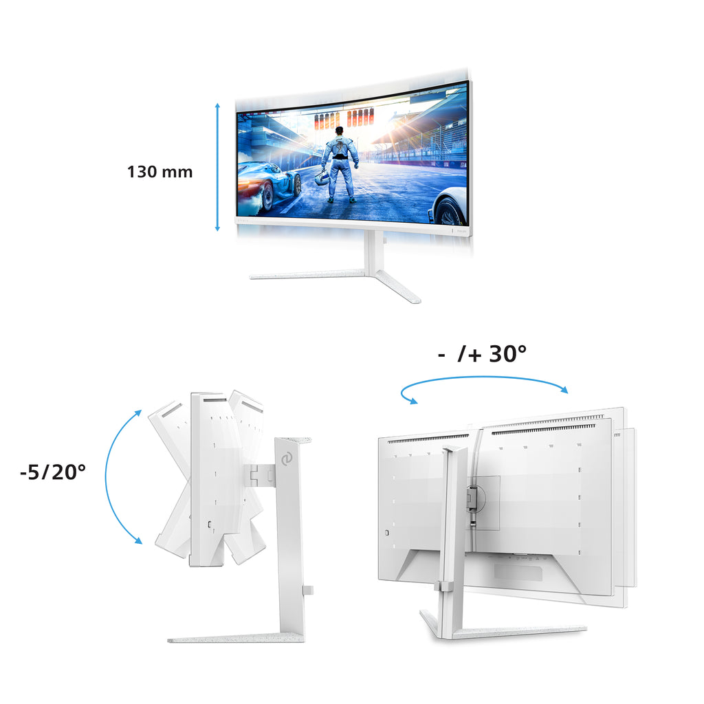 Philips 34M2C5601QA/00 écran plat de PC 86,4 cm (34") 3440 x 1440 pixels Blanc