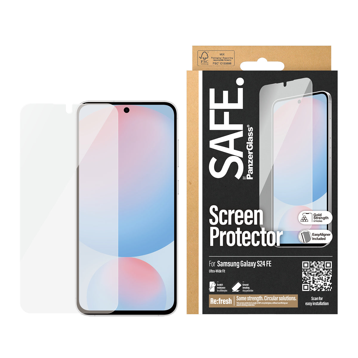 PanzerGlass PanzerGlass SAFE. by ® Screen Protector Samsung Galaxy S24 FE | Ultra-Wide Fit w. EasyAligner Protection d'écran transparent 1 pièce(s)