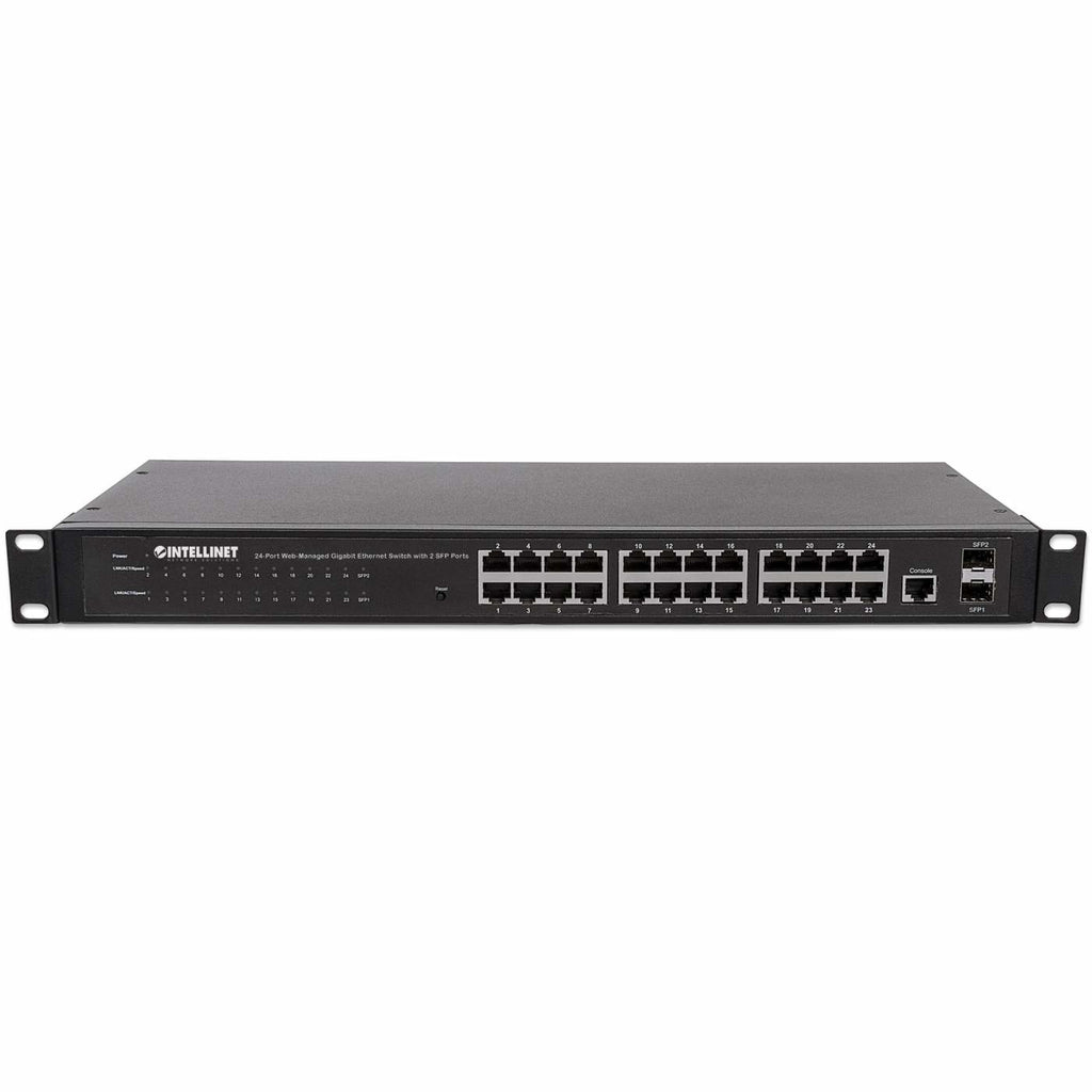 Intellinet Commutateur Réseau Gigabit Web-Smart 24 ports RJ45 et 4 ports SFP, Rack 19"