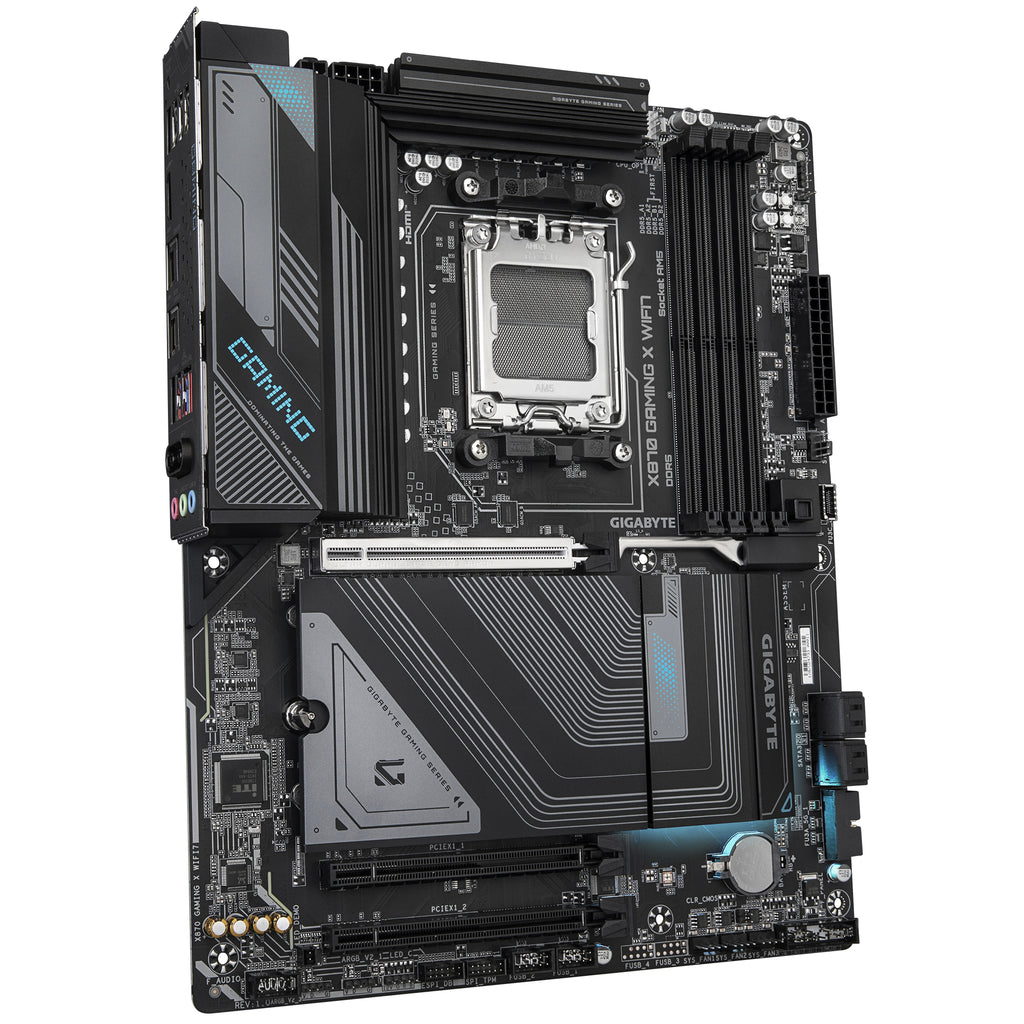 GIGABYTE X870 GAMING X WIFI7 Carte Mère - Prend en charge les processeurs AMD Ryzen 9000, 16+2+2 phases VRM, jusqu'à 8000MHz DDR5 (OC), 1xPCIe 5.0 + 2xPCIe 4.0, Wi-Fi 7, LAN 2,5GbE, USB 4