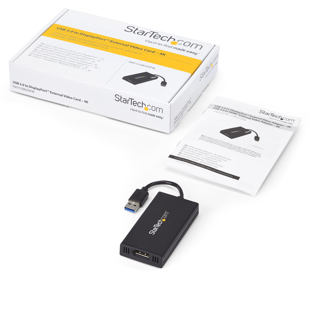 StarTech.com Adaptateur USB 3.0 vers DisplayPort 4K 30Hz Ultra HD Certifié DisplayLink