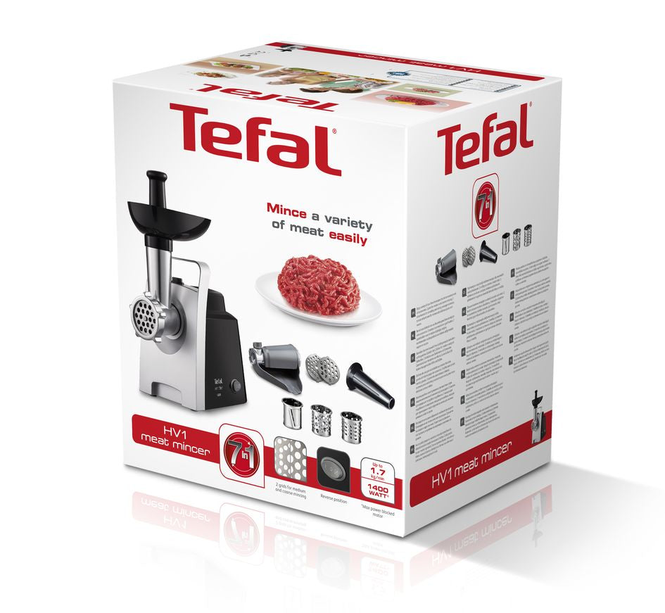 Tefal HV1 NE1098 hachoir 1400 W Noir, Argent