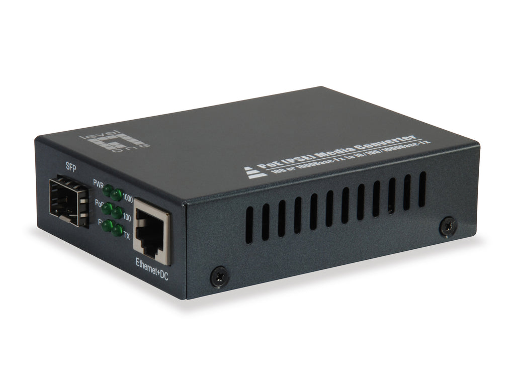 LevelOne GVT-2012 convertisseur de support réseau 1000 Mbit/s Noir