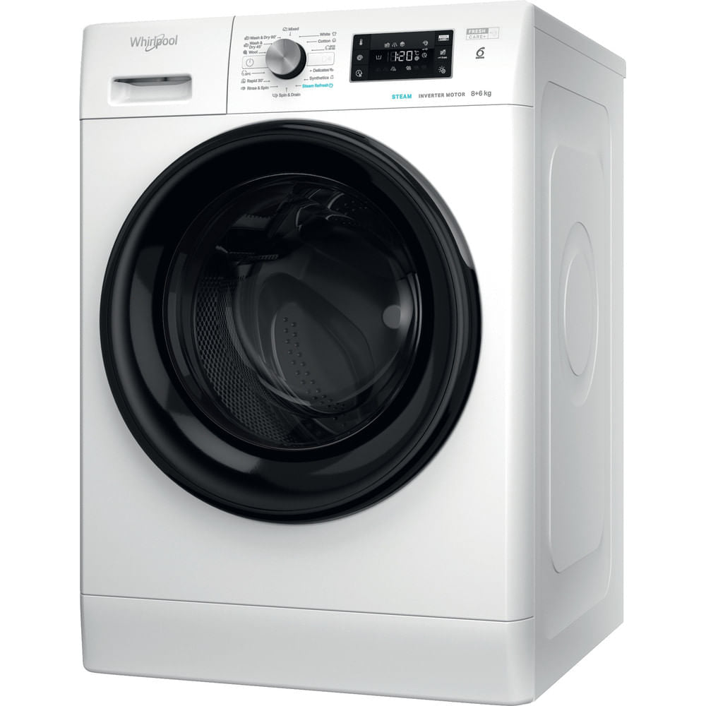 Whirlpool FFWDB 864349 BV EE machine à laver avec sèche linge Pose libre Charge avant Blanc