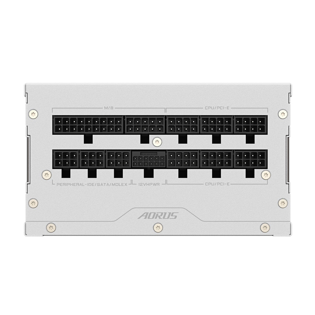 GIGABYTE AORUS ELITE P1000W ICE Alimentation - PCIe 5.0, 80 PLUS Platinum, Conception entièrement modulaire, Ventilateur de 120 mm, Compatible ATX 3.0, Prise EU
