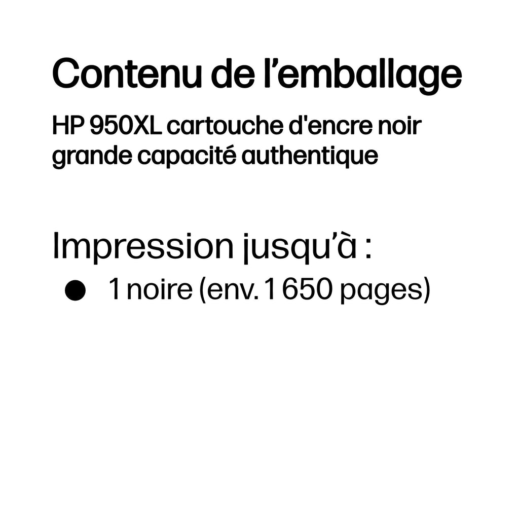HP 950XL cartouche d'encre noir grande capacité authentique - vue 3