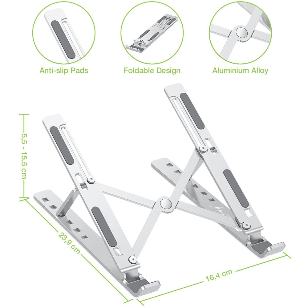 Techly ICA-TBL 134TY Support de livres Supports de Laptop Argent 40,6 cm (16")