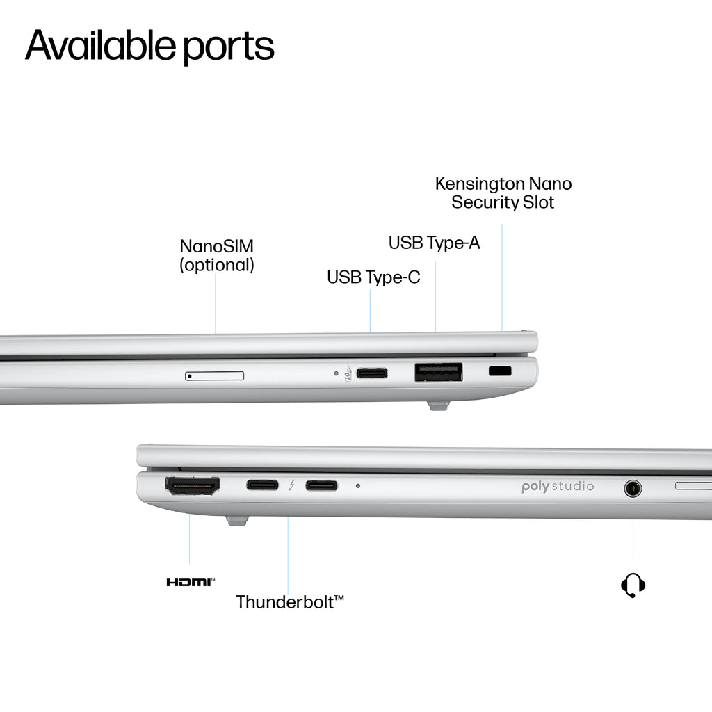 HP EliteBook 8 G1i Next Gen AI PC Copilot+ PC Intel Core Ultra 5 226V Laptop 40.6 cm (16") WUXGA 16 GB LPDDR5x-SDRAM 512 GB SSD Wi-Fi 7 (802.11be) Windows 11 Pro Silver