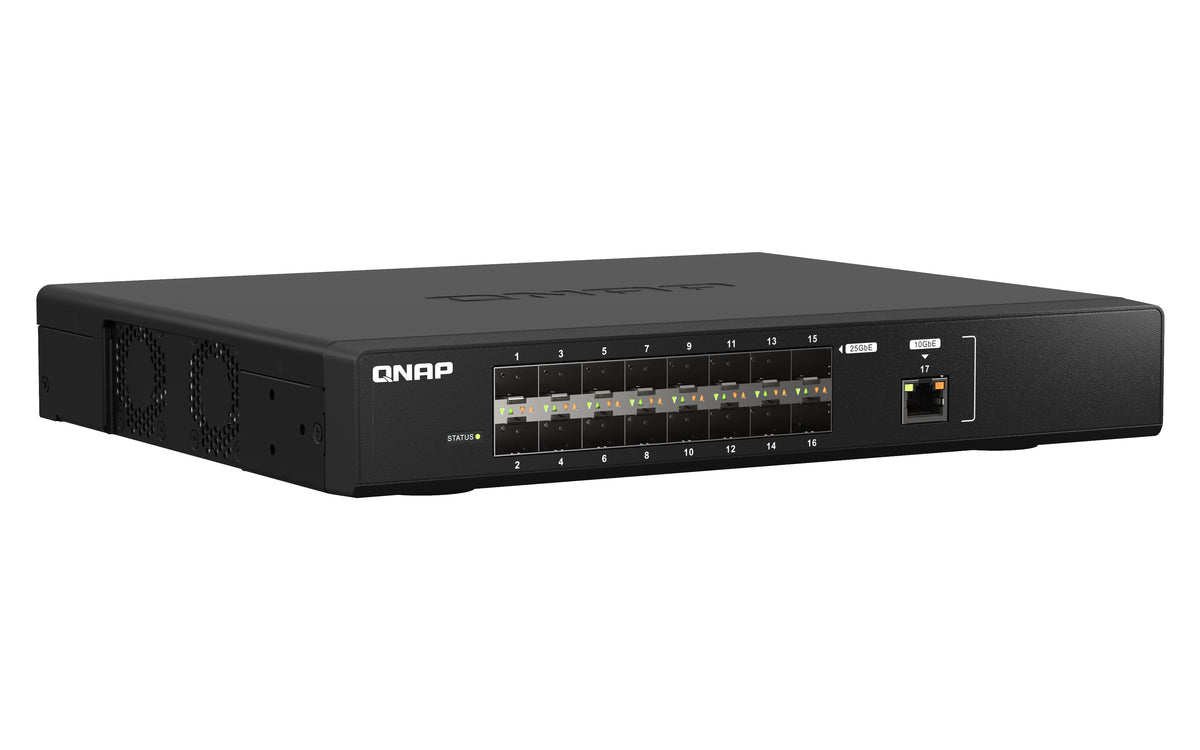 QNAP QSW-M5216-1T Commutateur Réseau Géré L2, 16 ports SFP28 25GbE et 1 port 10GbE NBASE-T, Noir - vue 4