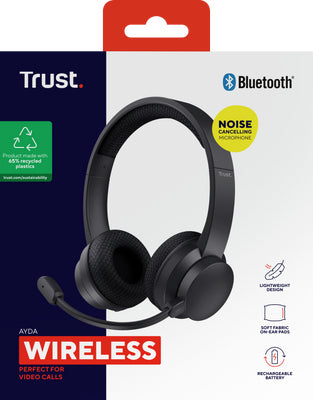 Trust Ayda Casque Bluetooth et Filaire, Arceau, Appels et Musique, USB Type-C, Noir
