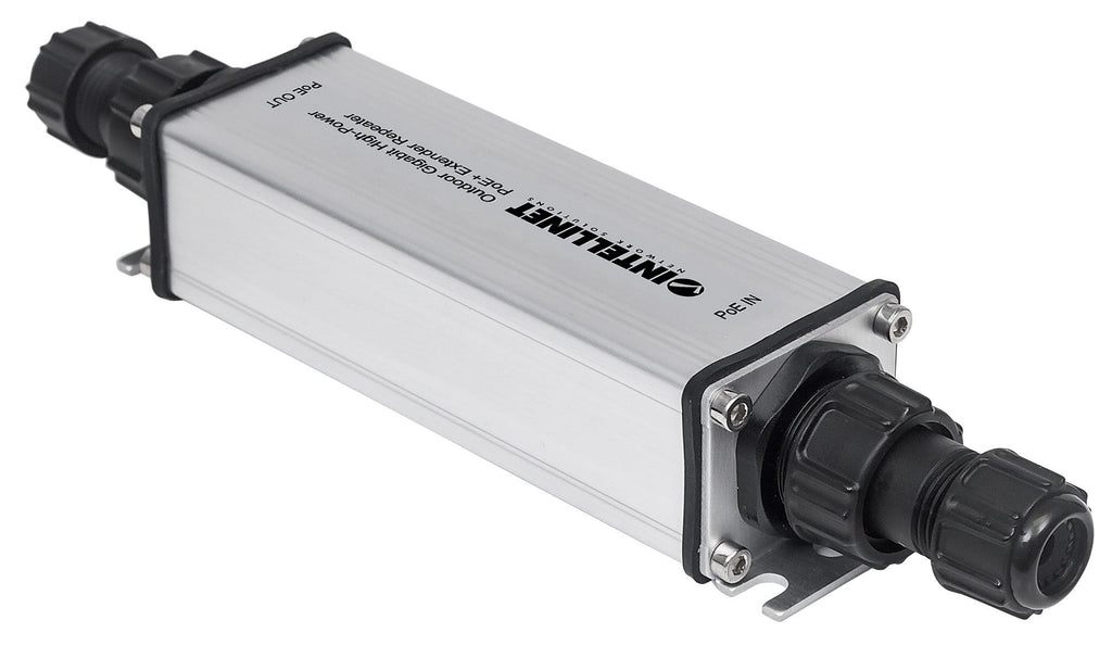 Intellinet Répéteur-extenseur PoE+ Gigabit Extérieur IP65, IEEE 802.3at/af, Portée 100m
