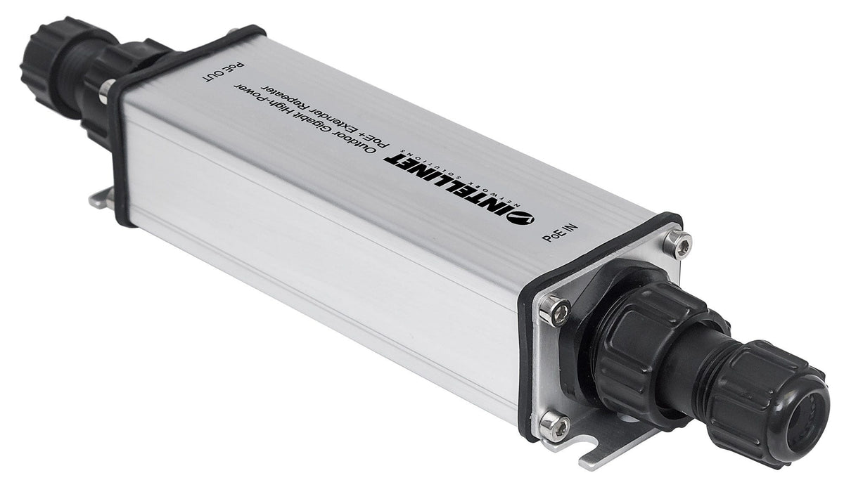 Intellinet Répéteur-extenseur PoE+ Gigabit Extérieur IP65, IEEE 802.3at/af, Portée 100m