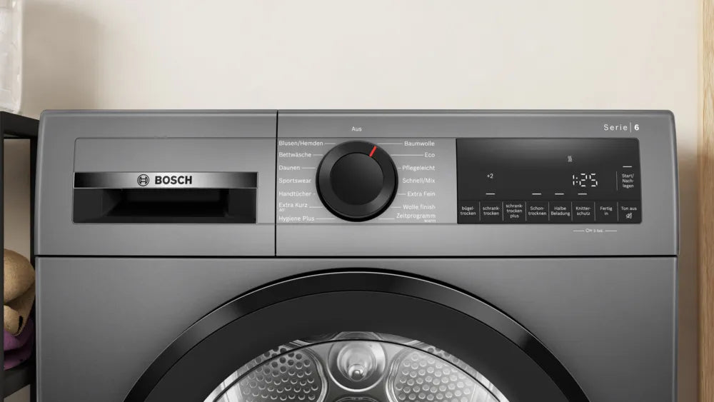 Bosch Bosch Serie 6 WQG243DR10 sèche-linge Pose libre Charge avant 9 kg Gris