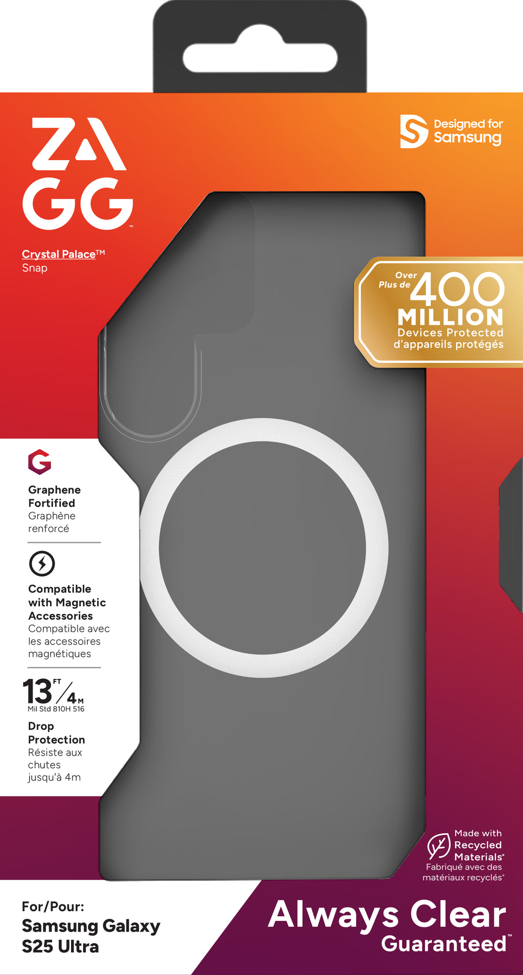 ZAGG Crystal Palace Snap coque de protection pour téléphones portables 17,5 cm (6.9") Housse Transparent