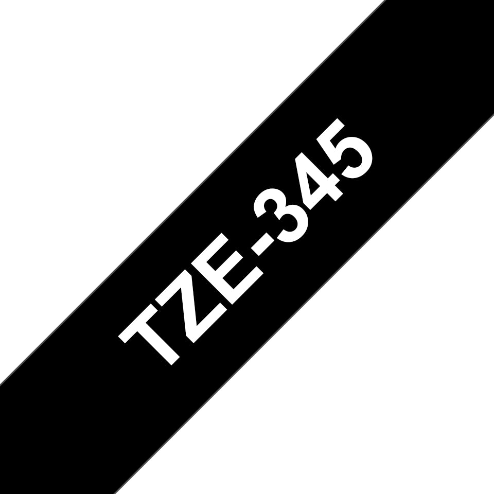 Brother TZE-355 ruban d'étiquette Blanc sur noir