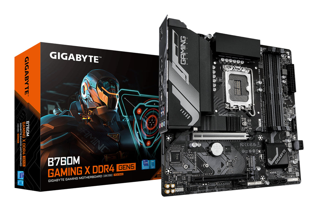 GIGABYTE B760M GAMING X DDR4 GEN5 Carte Mère – Compatible avec les processeurs Intel Core 14e génération, VRM 8+1+1 phases, jusqu’à 3200 MHz DDR4, 2 x M.2 PCIe 4.0, LAN 2.5 GbE, USB 3.2 Gen 1
