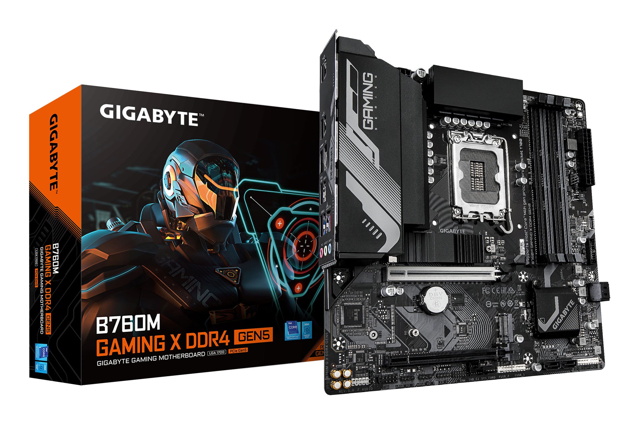 GIGABYTE B760M GAMING X DDR4 GEN5 Carte Mère – Compatible avec les processeurs Intel Core 14e génération, VRM 8+1+1 phases, jusqu’à 3200 MHz DDR4, 2 x M.2 PCIe 4.0, LAN 2.5 GbE, USB 3.2 Gen 1