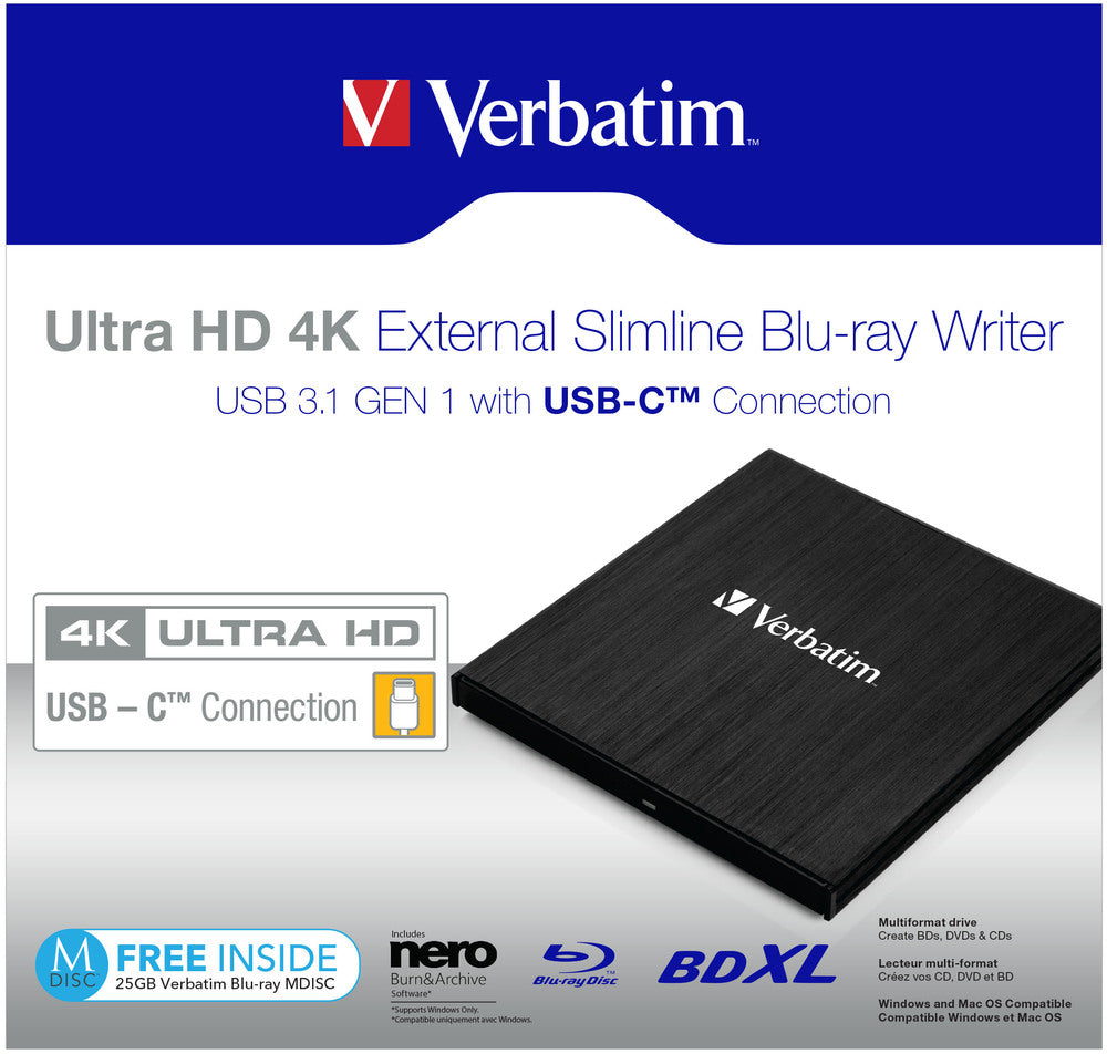Verbatim 43888 lecteur de disques optiques Blu-Ray DVD Combo Noir