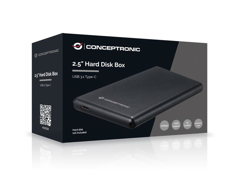 Conceptronic HDE02B Boîtier de disques de stockage Boîtier HDD Noir 2.5"