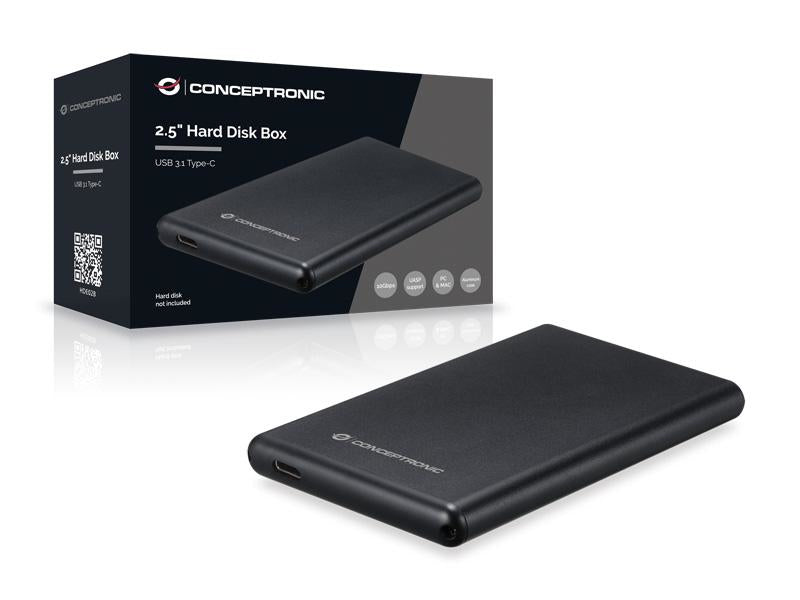 Conceptronic HDE02B Boîtier de disques de stockage Boîtier HDD Noir 2.5"