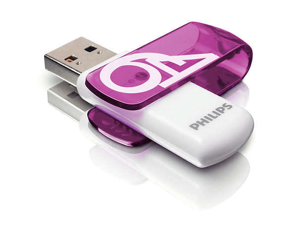 Philips FM64FD05B lecteur USB flash 64 Go USB Type-A 2.0 Violet, Blanc