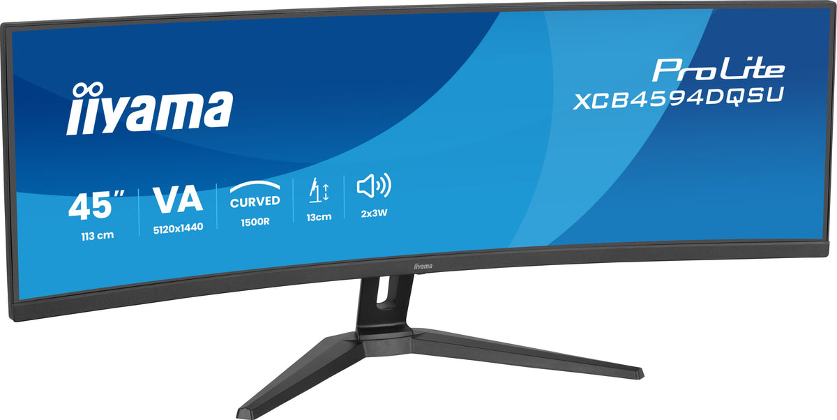 iiyama ProLite XCB4594DQSU-B1 écran plat de PC 113 cm (44.5") 5120 x 1440 pixels Dual QHD LED Noir