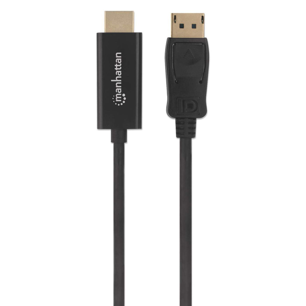 Manhattan Câble DisplayPort 1.2 vers HDMI, 4K à 60 Hz, 1,8 m, mâle à mâle, DP avec verrouillage, non bidirectionnel, noi