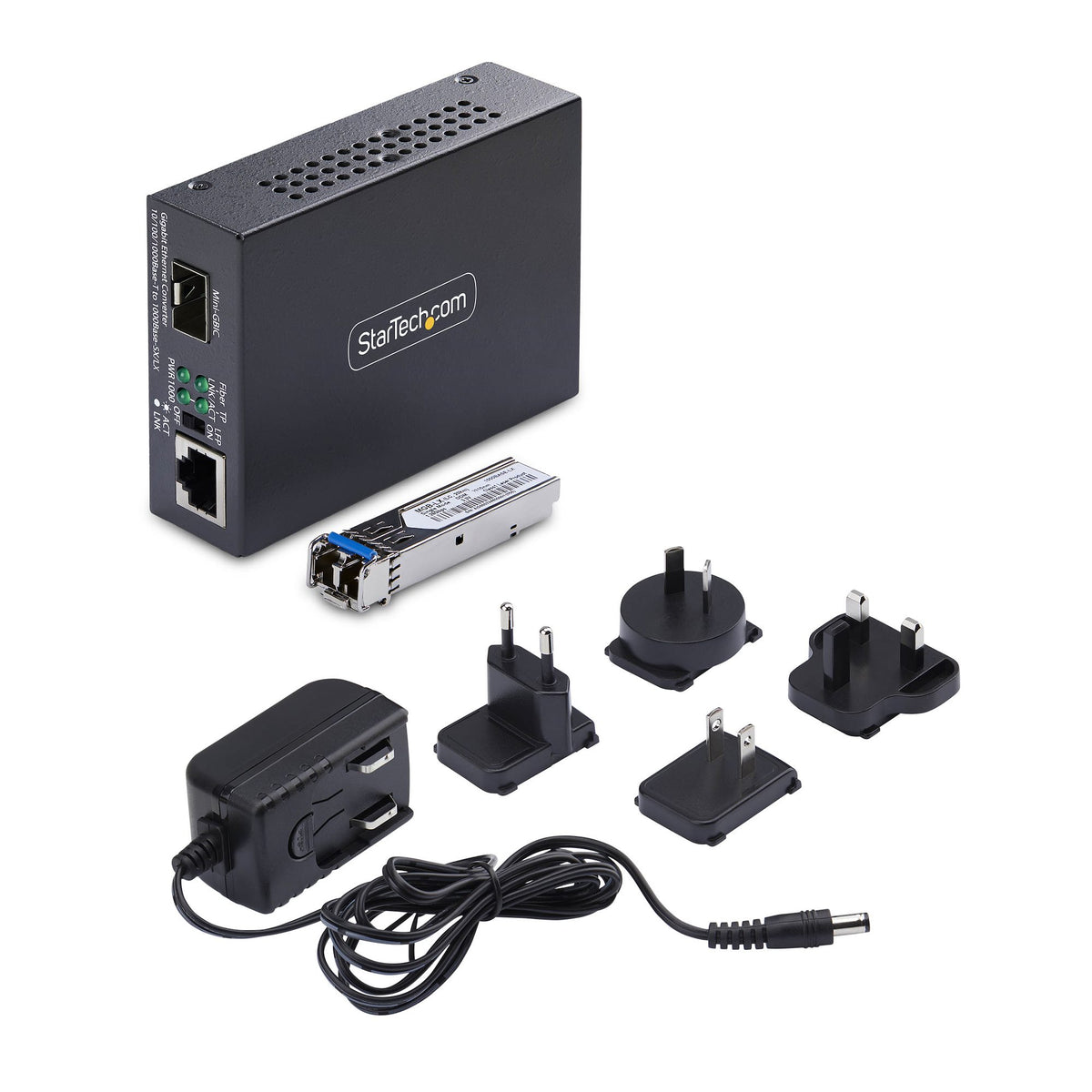 StarTech.com MCM1110SMLC20 Convertisseur de Support Réseau 2000 Mbit/s 1310 nm Monomode Noir