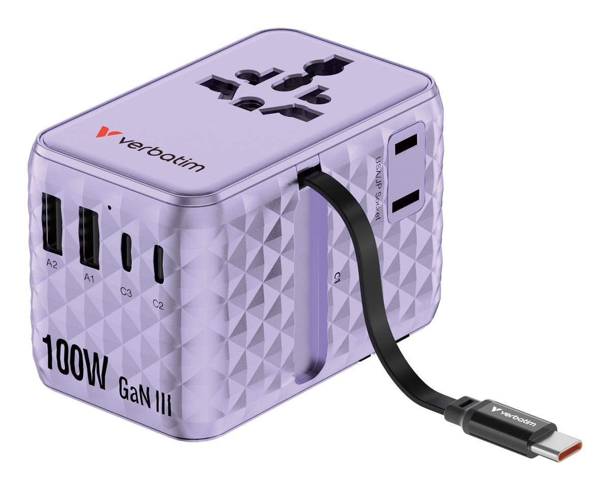Verbatim 30193 Chargeur Universel Secteur Charge Rapide, Violet