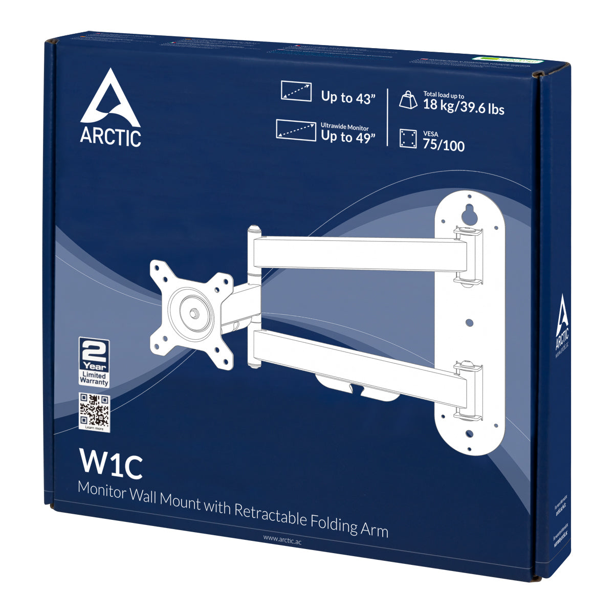 ARCTIC W1C 124,5 cm (49") Mur Noir