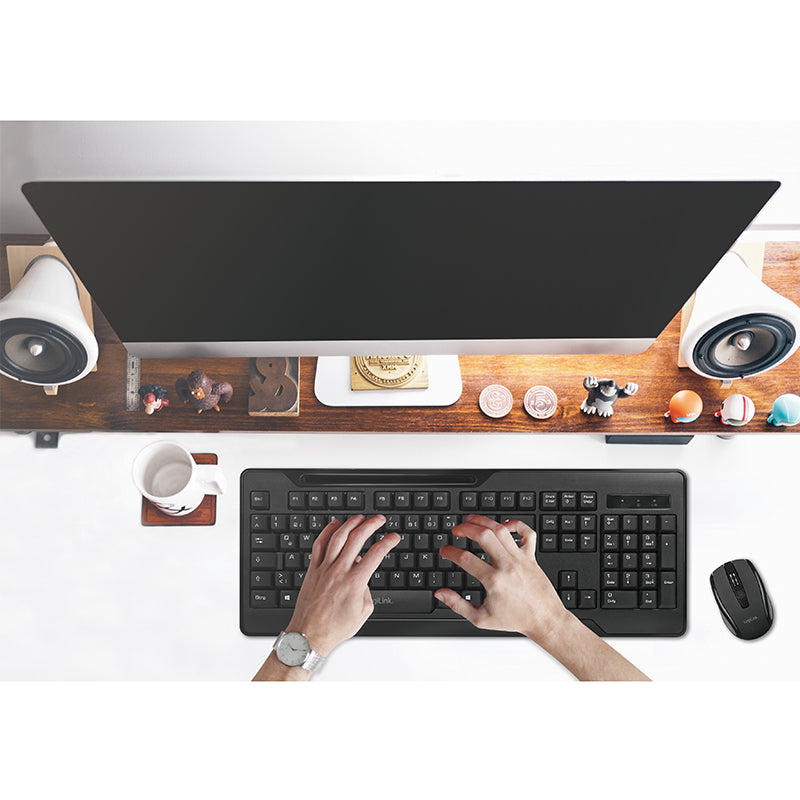 LogiLink ID0194 Ensemble Clavier et Souris Sans Fil RF, Noir