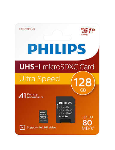 Philips Philips FM12MP45B/00 mémoire flash 128 Go MicroSDXC UHS-I Classe 10