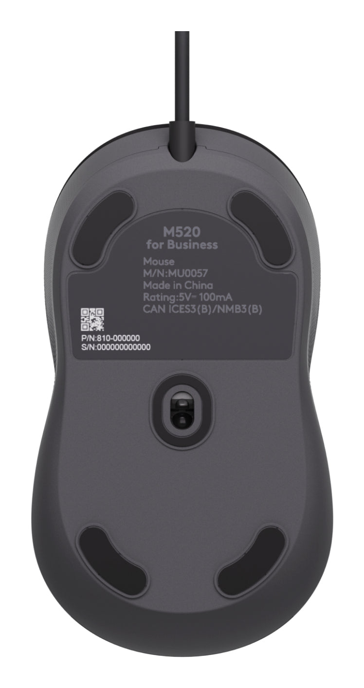 Logitech Signature Wired M520 for Business ratón Oficina Ambidextro USB Tipo C Óptico 4000 DPI