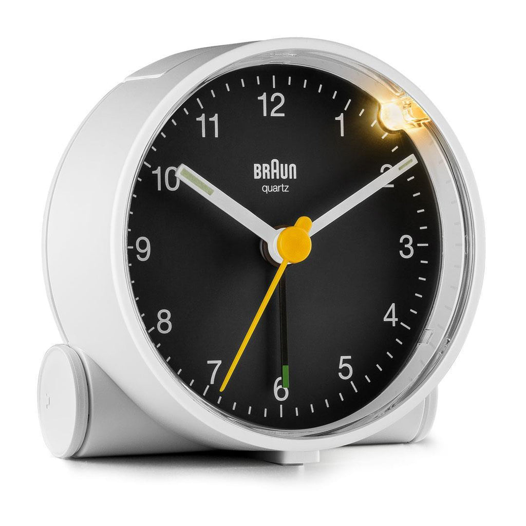 Braun BC01WB Réveil à Quartz Analogique, Noir et Blanc