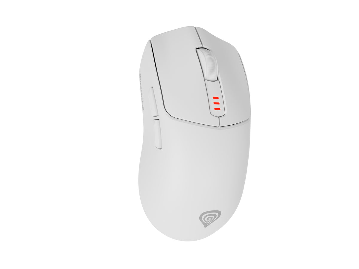 Souris Gaming Zircon 500 Droitier RF Wireless, Bluetooth et USB Type-C, Optique 10000 DPI, Blanche