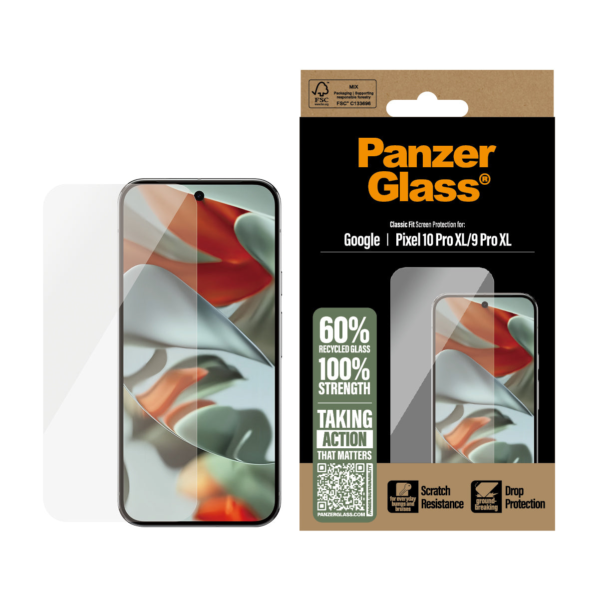 PanzerGlass ® Screen Protector Google Pixel 10 Pro XL 5G | 9 Pro XL 5G | Classic Fit Protection d'écran transparent 1 pièce(s)