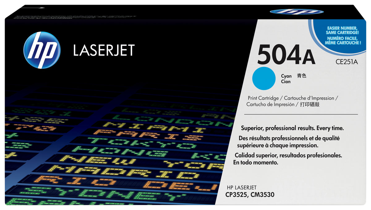 HP 504A toner LaserJet cyan authentique