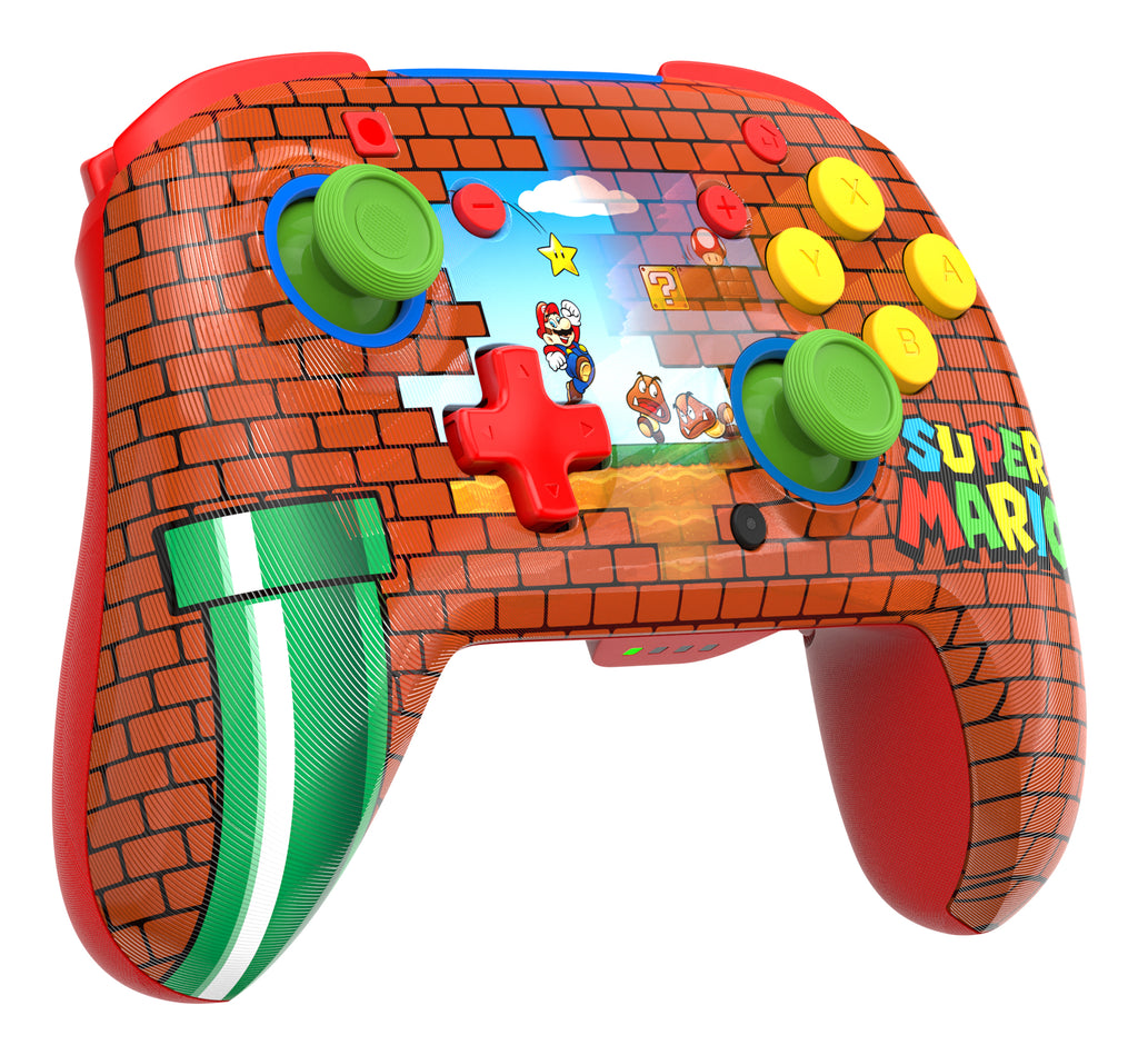 Turtle Beach Rematch Mario Brick Manette sans fil sous licence officielle Nintendo pour Nintendo Switch avec batterie rechargeable. Fonctionne aussi avec la Nintendo Switch 2 - Bouton C indisponible