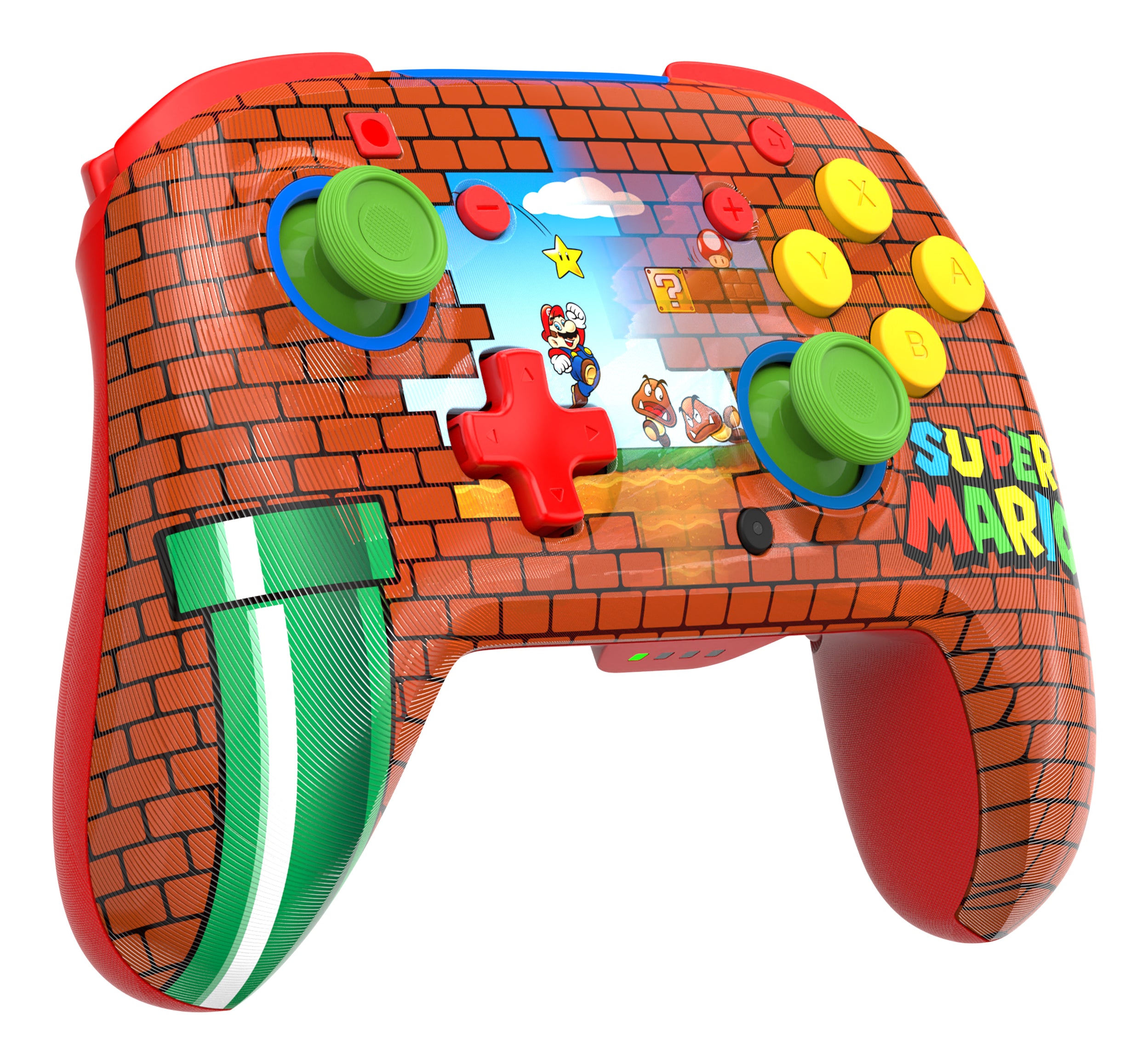 Turtle Beach Rematch Mario Brick Manette sans fil sous licence officielle Nintendo pour Nintendo Switch avec batterie rechargeable. Fonctionne aussi avec la Nintendo Switch 2 - Bouton C indisponible