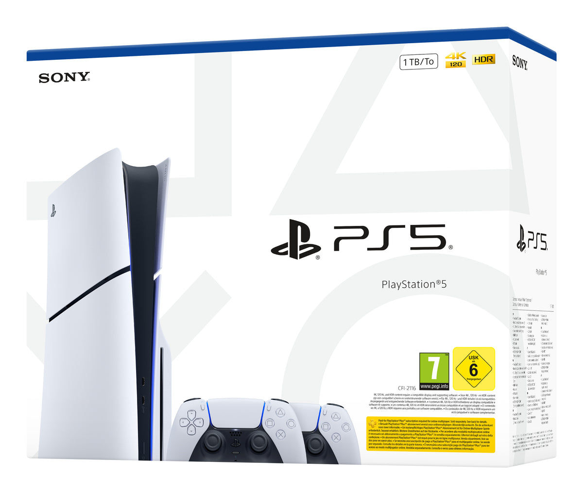 Sony 1000050116 Console de Jeux 1 To Wi-Fi, Noir, Blanc