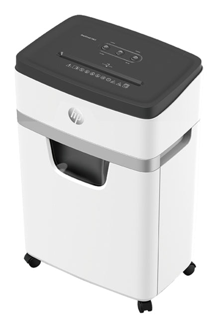 HP OneShred 18CC Destructeur de Papier, Coupe Particules, 22 cm, 65 dB, Blanc et Noir