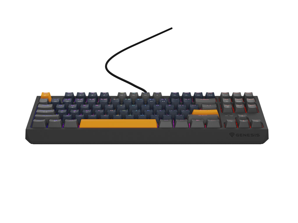 GENESIS THOR 230 TKL clavier Gaming USB + RF Wireless + Bluetooth QWERTY Noir, Bleu, Gris, Orange