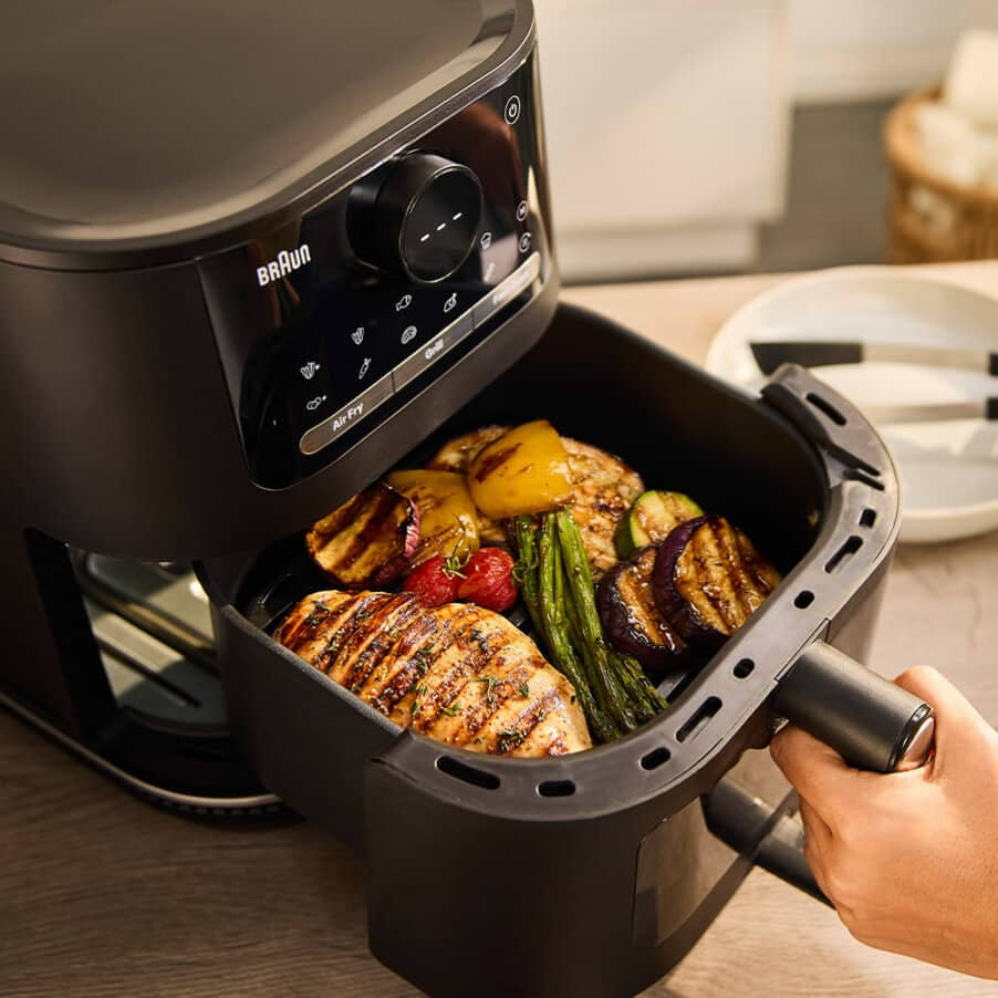 Braun HF 5075 Unique Autonome 2000 W Friteuse d’air chaud Noir, Gris