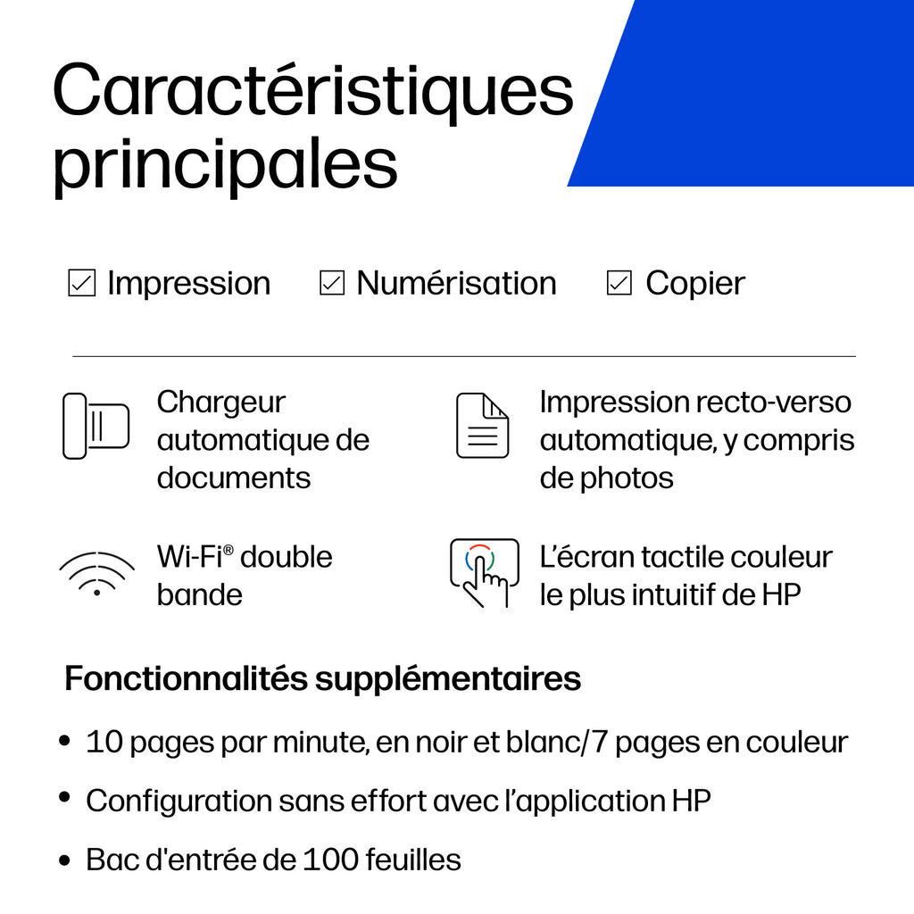 Imprimante Couleur Tout-en-Un Sans Fil Réf. 6520e, Impression Photo et Recto-Verso