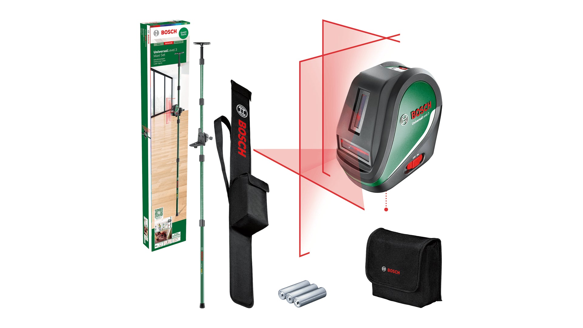 Bosch Bosch UniversalLevel 2 Set Niveau de ligne 10 m 650 nm (<1 mW)